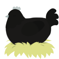 (unnamed), a sable and black chicken with a head pattern