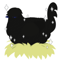 The Fiendslayer, a black chicken with a lace pattern