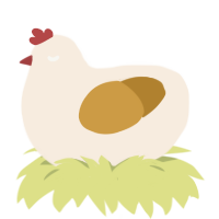 A cream and gold chicken