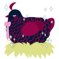 A tumblr and maroon chicken with a lace pattern
