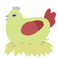Big Strawberry, a lemon and red chicken