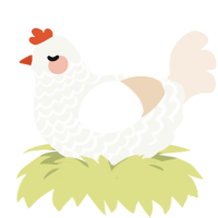 Chicken, a white and cream chicken with a lace pattern