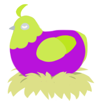 Glow Stick, a amethyst and lime chicken with a head pattern