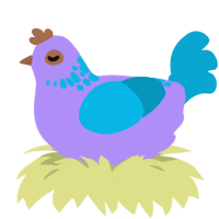 chalk, a lilac and cerulean chicken with a neck-speckle pattern