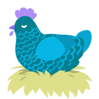 tulip, a sea and cerulean chicken with a lace pattern