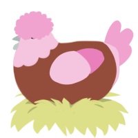 Chickim Babey OG, a russet and pink chicken with a head pattern