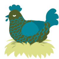 A olive and sea chicken with a lace pattern