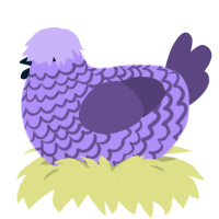 A lilac and overcast chicken with a lace pattern