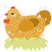 A honey and ochre chicken with a lace pattern