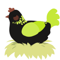 (unnamed), a sable and lime chicken with a neck-speckle pattern