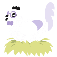 Wisteria, a rose and lilac chicken with a lace pattern