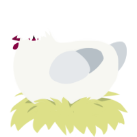 A white and mist chicken