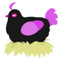 Blob, a sable and orchid chicken
