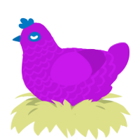 Skydiving, a amethyst chicken with a lace pattern