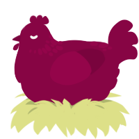 Maroon 3, a maroon chicken with a neck-speckle pattern