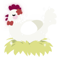 Binkly, a white chicken with a neck-speckle pattern