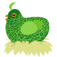 1, a leaf and grass chicken with a double-lace pattern