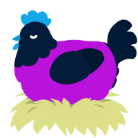A amethyst and tumblr chicken with a head pattern