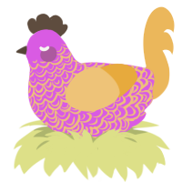 A orchid and honey chicken with a double-lace pattern