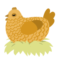 A honey and ochre chicken with a lace pattern