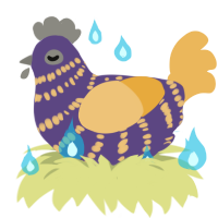 Persephone, a overcast and honey chicken with a bar pattern