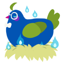 Windows Vista, a ultramarine and chartreuse chicken