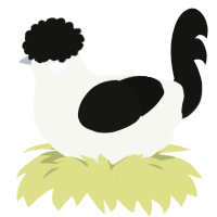 greylist, a white and black chicken