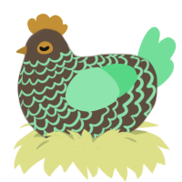 A bark and spring chicken with a lace pattern
