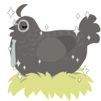 A grey chicken with a half-lace pattern