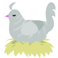 Chrome, a silver chicken with a half-bar pattern