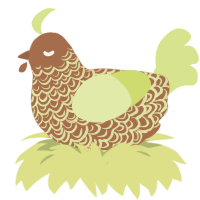 Beak Wyman, a brown and lemon chicken with a double-lace pattern