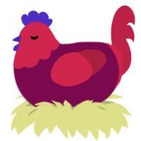 krabby patty, a wine and crimson chicken with a head pattern