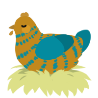 Sea of wheat, a ochre and sea chicken with a bar pattern