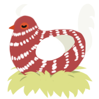fresh wagyu, a red and white chicken with a bar pattern
