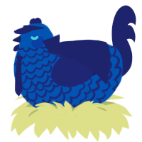 deep sea, a ultramarine and navy chicken with a lace pattern