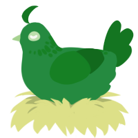 (unnamed), a viridian and leaf chicken with a neck-speckle pattern