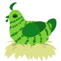 (unnamed), a grass and leaf chicken with a bar pattern