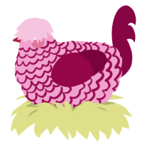 (unnamed), a pink and maroon chicken with a lace pattern