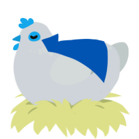 Argalia, a mist and silver chicken with a neck-speckle pattern
