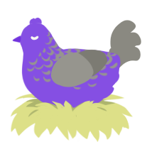 A blurple and ash chicken with a half-lace pattern