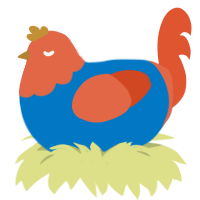 (unnamed), a sapphire and vermilion chicken with a head pattern