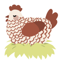 Mortar, a cream and russet chicken with a lace pattern