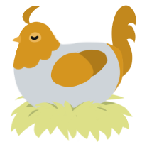 Prince Nugget, a mist and ochre chicken with a head pattern