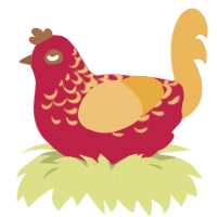 A crimson and honey chicken with a half-lace pattern