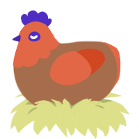 A brown and vermilion chicken with a head pattern