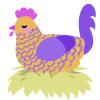 (unnamed), a honey and blurple chicken with a lace pattern