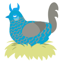 日常, a cerulean and ash chicken with a lace pattern