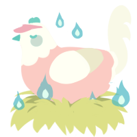 Tossball, a rose and white chicken with a head pattern