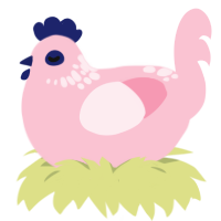 Morning Light, a rose chicken with a neck-speckle pattern