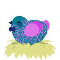 Damp Cotton Candy, a sea and orchid chicken with a lace pattern